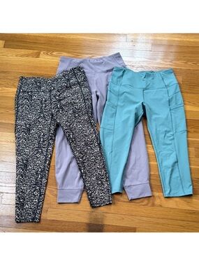 3 Pair Leggings Bundle Size L | DSG & Apana High Rise Workout Pants w/ Pockets